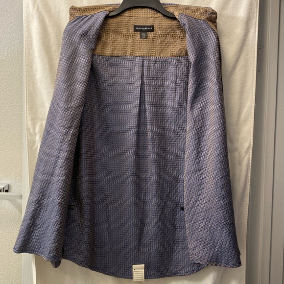 Men's Jhane Barnes Blue Starburst Patterned Silk+Cotton Button-Down Shirt - Picture 5 of 16